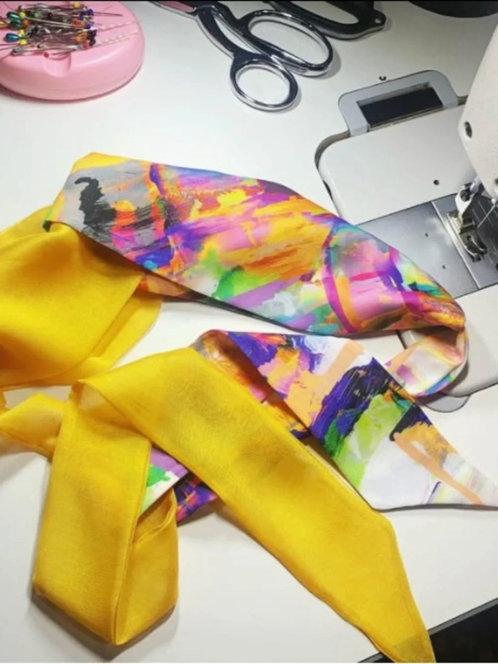 ✨ Handmade Golden & Multicolor Silk Headwrap / Headband